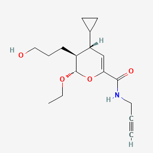 molecular formula C17H25NO4 B1256773 (2S,3S,4R)-4-环丙基-2-乙氧基-3-(3-羟基丙基)-N-丙-2-炔基-3,4-二氢-2H-吡喃-6-羧酰胺 