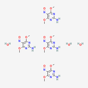 molecular formula C24H38N16O15 B12567762 2-Amino-4,6-dimethoxy-5-nitrosopyrimidinewater (4/3) CAS No. 493666-75-4