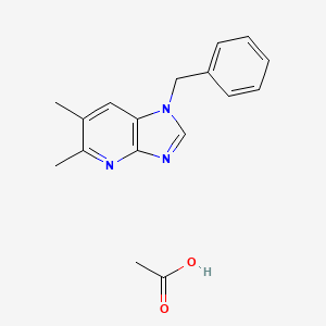 molecular formula C17H19N3O2 B12567763 Acetic acid;1-benzyl-5,6-dimethylimidazo[4,5-b]pyridine CAS No. 192573-11-8
