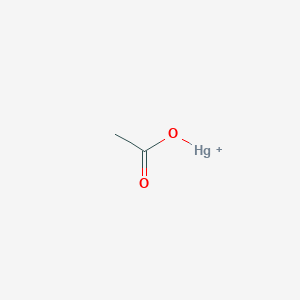 molecular formula C2H3HgO2+ B1256777 Mercury acetate ion 