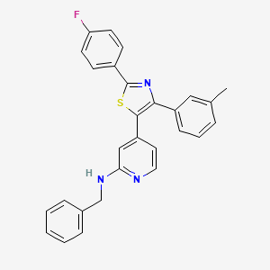 molecular formula C28H22FN3S B12567784 N-benzyl-4-[2-(4-fluorophenyl)-4-(3-methylphenyl)-1,3-thiazol-5-yl]pyridin-2-amine CAS No. 303163-09-9