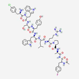 molecular formula C74H90ClFN16O13 B1256784 LHRH, N-ac-(4-F-Phe)(1)-(4-Cl-phe)(2)-trp(3,6)-alanh2(10)- CAS No. 78493-49-9