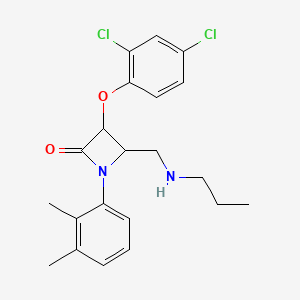 molecular formula C21H24Cl2N2O2 B1256786 3-(2,4-Dichlorophenoxy)-1-(2,3-dimethylphenyl)-4-(propylaminomethyl)-2-azetidinone 