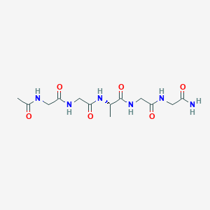 molecular formula C13H22N6O6 B12567874 N-Acetylglycylglycyl-L-alanylglycylglycinamide CAS No. 201488-47-3