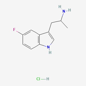 molecular formula C11H14ClFN2 B1256792 5-Fluoro-alpha-methyltryptamine hydrochloride CAS No. 776-56-7