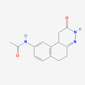 molecular formula C14H15N3O2 B12567961 Acetamide, N-(1,2,3,5,6,10b-hexahydro-2-oxobenzo[f]cinnolin-9-yl)- CAS No. 185012-94-6