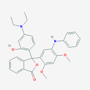 molecular formula C32H32N2O5 B012568 3-(5-Anilino-2,4-dimethoxyphenyl)-3-[4-(diethylamino)-2-hydroxyphenyl]phthalide CAS No. 104482-86-2