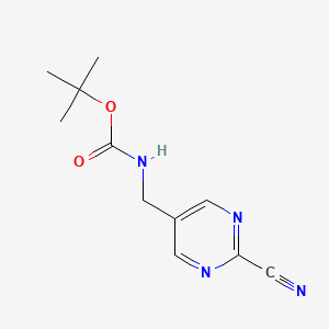 molecular formula C11H14N4O2 B12568027 Tert-butyl (2-cyanopyrimidin-5-YL)methylcarbamate 