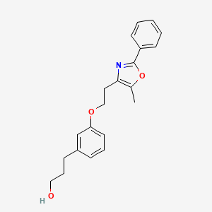 molecular formula C21H23NO3 B12568047 3-{3-[2-(5-Methyl-2-phenyl-1,3-oxazol-4-yl)ethoxy]phenyl}propan-1-ol CAS No. 585569-21-7