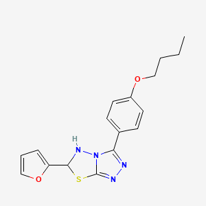 molecular formula C17H18N4O2S B12568064 3-(4-Butoxyphenyl)-6-(furan-2-yl)-5,6-dihydro-[1,2,4]triazolo[3,4-b][1,3,4]thiadiazole 