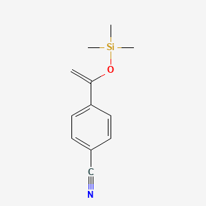 molecular formula C12H15NOSi B12568071 4-{1-[(Trimethylsilyl)oxy]ethenyl}benzonitrile CAS No. 182058-00-0