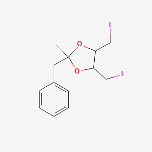 molecular formula C13H16I2O2 B12568092 2-Benzyl-4,5-bis(iodomethyl)-2-methyl-1,3-dioxolane CAS No. 192211-15-7