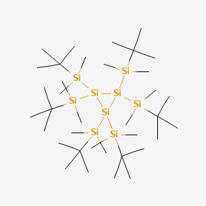 molecular formula C36H90Si9 B12568109 Hexakis[tert-butyl(dimethyl)silyl]trisilirane CAS No. 183736-46-1