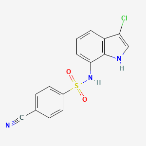 molecular formula C15H10ClN3O2S B12568132 n-(3-Chloro-1h-indol-7-yl)-4-cyanobenzenesulfonamide CAS No. 165668-32-6