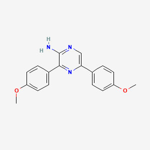 molecular formula C18H17N3O2 B12568162 3,5-Bis(4-methoxyphenyl)pyrazin-2-amine CAS No. 174680-63-8