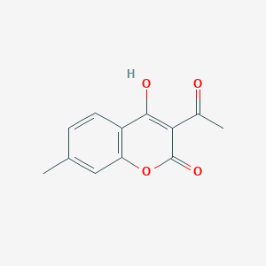 molecular formula C12H10O4 B12568168 3-Acetyl-4-hydroxy-7-methyl-2H-1-benzopyran-2-one CAS No. 264257-31-0