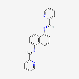 molecular formula C22H16N4 B12568270 N,N'-Bis(2-pyridylmethylene)-1,5-naphthalenediamine CAS No. 497235-14-0