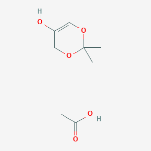 molecular formula C8H14O5 B12568272 acetic acid;2,2-dimethyl-4H-1,3-dioxin-5-ol CAS No. 175984-07-3