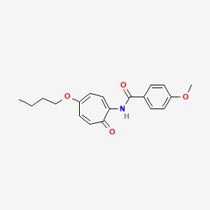 molecular formula C19H21NO4 B12568321 N-(4-Butoxy-7-oxocyclohepta-1,3,5-trien-1-yl)-4-methoxybenzamide CAS No. 192514-77-5