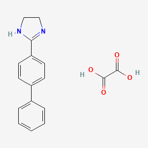 molecular formula C17H16N2O4 B12568390 oxalic acid;2-(4-phenylphenyl)-4,5-dihydro-1H-imidazole CAS No. 192524-99-5