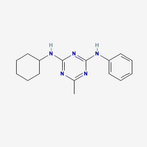 molecular formula C16H21N5 B12568422 N~2~-Cyclohexyl-6-methyl-N~4~-phenyl-1,3,5-triazine-2,4-diamine CAS No. 192387-82-9