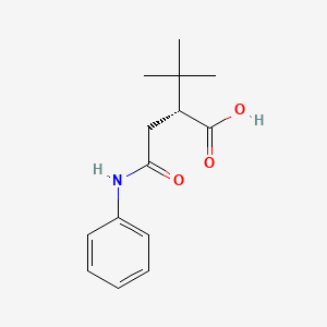 molecular formula C14H19NO3 B12568466 Butanoic acid, 3,3-dimethyl-2-[2-oxo-2-(phenylamino)ethyl]-, (R)- CAS No. 192202-67-8