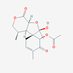 molecular formula C17H22O7 B125685 [(1'S,2R,3S,3aR,4S,7aS)-2-hydroxy-2,3',4-trimethyl-2',7-dioxospiro[3a,4,5,7a-tetrahydrofuro[2,3-c]pyran-3,6'-cyclohex-3-ene]-1'-yl] acetate CAS No. 486430-93-7