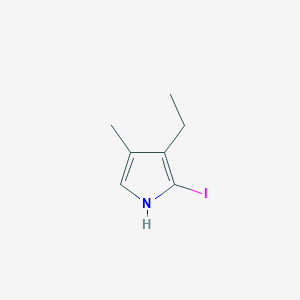 molecular formula C7H10IN B12568503 3-Ethyl-2-iodo-4-methyl-1H-pyrrole CAS No. 192887-91-5