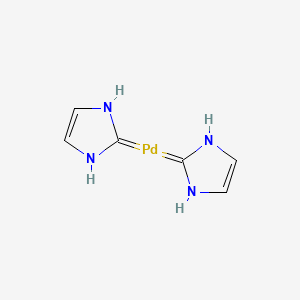 molecular formula C6H8N4Pd B12568565 Di(1,3-dihydro-2H-imidazol-2-ylidene)palladium CAS No. 199447-51-3