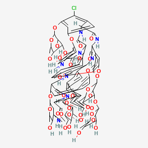 molecular formula C90H101ClN8O39 B1256857 methyl (1R,2R,18R,19S,22S,34R,37R,53R)-53-amino-18-[(2R,4S,5S,6S)-4-amino-5-hydroxy-4,6-dimethyloxan-2-yl]oxy-42-chloro-64-[(2S,3R,4R,5R,6R)-3,5-dihydroxy-6-(hydroxymethyl)-4-[(2S,3R,4R,5S,6S)-3,4,5-trihydroxy-6-methyloxan-2-yl]oxyoxan-2-yl]oxy-2,25,27,48-tetrahydroxy-20,36,39,54,56,59-hexaoxo-30-[(2R,3S,4R,5R,6S)-3,4,5-trihydroxy-6-(hydroxymethyl)oxan-2-yl]oxy-43-[(2S,3S,4S,5R,6R)-3,4,5-trihydroxy-6-methyloxan-2-yl]oxy-7,13,46-trioxa-21,35,38,55,57,60-hexazaundecacyclo[38.15.2.23,6.214,17.219,34.18,12.129,33.141,45.010,37.023,28.047,52]hexahexaconta-3(66),4,6(65),8(64),9,11,14(63),15,17(62),23(28),24,26,29,31,33(61),41,43,45(58),47(52),48,50-henicosaene-22-carboxylate 