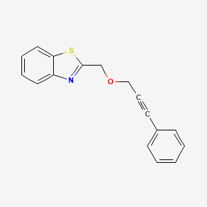 molecular formula C17H13NOS B12568613 Benzothiazole, 2-[[(3-phenyl-2-propynyl)oxy]methyl]- CAS No. 501328-48-9