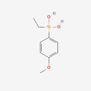 molecular formula C9H14O3Si B12568688 Silanediol, ethyl(4-methoxyphenyl)- CAS No. 297163-77-0