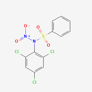 molecular formula C12H7Cl3N2O4S B12568750 N-Nitro-N-(2,4,6-trichlorophenyl)benzenesulfonamide CAS No. 190204-04-7