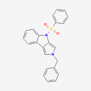 molecular formula C23H18N2O2S B12568895 Pyrrolo[3,4-b]indole, 2,4-dihydro-2-(phenylmethyl)-4-(phenylsulfonyl)- CAS No. 172877-95-1
