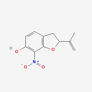 molecular formula C11H11NO4 B12568939 6-Benzofuranol, 2,3-dihydro-2-(1-methylethenyl)-7-nitro- CAS No. 586963-74-8