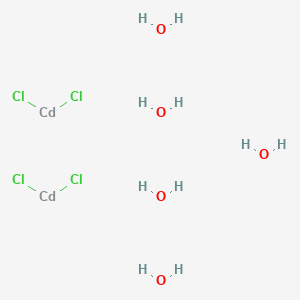 molecular formula Cd2Cl4H10O5 B1256902 Cadmium chloride hemi(pentahydrate) 