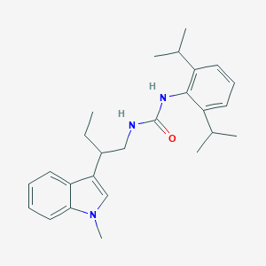 molecular formula C26H35N3O B125691 N-(2,6-Bis(1-methylethyl)phenyl)-N'-(2-(1-methyl-1H-indol-3-yl)butyl)urea CAS No. 145131-23-3