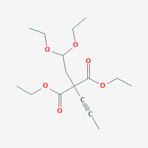 molecular formula C16H26O6 B12569140 Diethyl (2,2-diethoxyethyl)(prop-1-yn-1-yl)propanedioate CAS No. 168557-58-2