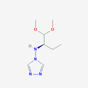 molecular formula C8H16N4O2 B12569184 N-[(2R)-1,1-Dimethoxybutan-2-yl]-4H-1,2,4-triazol-4-amine CAS No. 571166-97-7