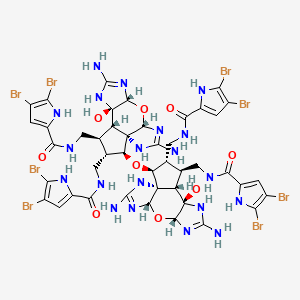 4,5-dibromo-N-[[(1S,2S,3S,4R,5S,6R,10R,12S)-8,14-diamino-2-[[(1S,2S,3S,4R,5S,6R,10R,12S)-8,14-diamino-3,4-bis[[(4,5-dibromo-1H-pyrrole-2-carbonyl)amino]methyl]-6-hydroxy-11-oxa-7,9,13,15-tetrazatetracyclo[10.3.0.01,5.06,10]pentadeca-8,13-dien-2-yl]oxy]-3-[[(4,5-dibromo-1H-pyrrole-2-carbonyl)amino]methyl]-6-hydroxy-11-oxa-7,9,13,15-tetrazatetracyclo[10.3.0.01,5.06,10]pentadeca-8,13-dien-4-yl]methyl]-1H-pyrrole-2-carboxamide