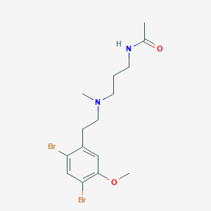 molecular formula C15H22Br2N2O2 B12569253 Acetamide, N-[3-[[2-(2,4-dibromo-5-methoxyphenyl)ethyl]methylamino]propyl]- CAS No. 176181-95-6