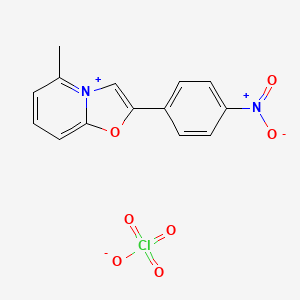 molecular formula C14H11ClN2O7 B12569375 Oxazolo[3,2-a]pyridinium, 5-methyl-2-(4-nitrophenyl)-, perchlorate CAS No. 201735-85-5