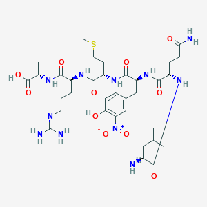 molecular formula C34H55N11O11S B12569386 L-Leucyl-L-glutaminyl-3-nitro-L-tyrosyl-L-methionyl-N~5~-(diaminomethylidene)-L-ornithyl-L-alanine CAS No. 600707-10-6