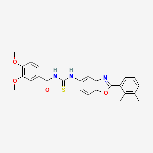 molecular formula C25H23N3O4S B12569528 N-{[2-(2,3-dimethylphenyl)-1,3-benzoxazol-5-yl]carbamothioyl}-3,4-dimethoxybenzamide CAS No. 590396-73-9