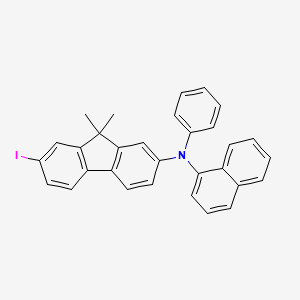 molecular formula C31H24IN B12569548 7-Iodo-9,9-dimethyl-N-(naphthalen-1-YL)-N-phenyl-9H-fluoren-2-amine CAS No. 308144-59-4
