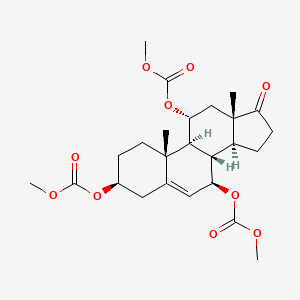 molecular formula C25H34O10 B12569649 Trimethyl (3beta)-17-oxoandrost-5-ene-3,7,11-triyl triscarbonate CAS No. 537718-14-2