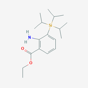 molecular formula C18H31NO2Si B12569723 Ethyl 2-amino-3-[tri(propan-2-yl)silyl]benzoate CAS No. 185339-21-3