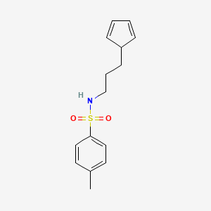 molecular formula C15H19NO2S B12569848 N-[3-(Cyclopenta-2,4-dien-1-yl)propyl]-4-methylbenzene-1-sulfonamide CAS No. 494220-73-4