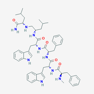 molecular formula C53H67N9O5 B125699 Methyl-D-Phe-D-Trp-Phe-D-Trp-Leu-psi[CH2NH]-Leu-NH2 CAS No. 152369-60-3