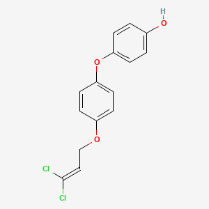 molecular formula C15H12Cl2O3 B12569928 4-{4-[(3,3-Dichloroprop-2-en-1-yl)oxy]phenoxy}phenol CAS No. 182568-53-2